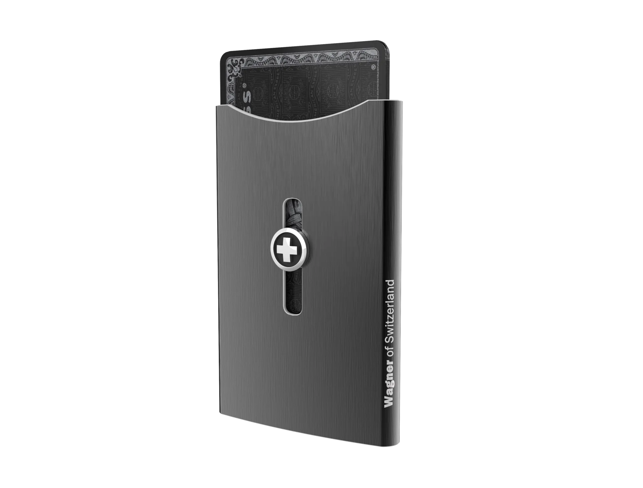 SWISS WALLET ICE, Cardholder Money-clip, brushed black