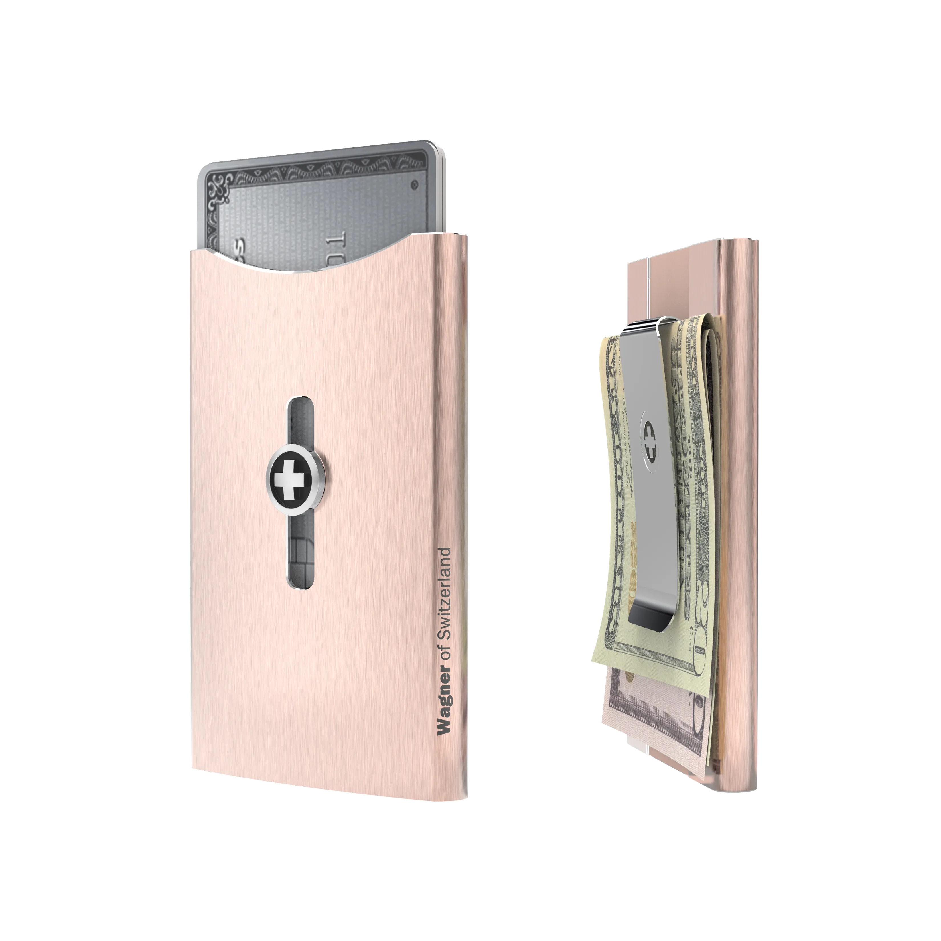 SWISS WALLET ICE, Cardholder Money-clip, brushed black