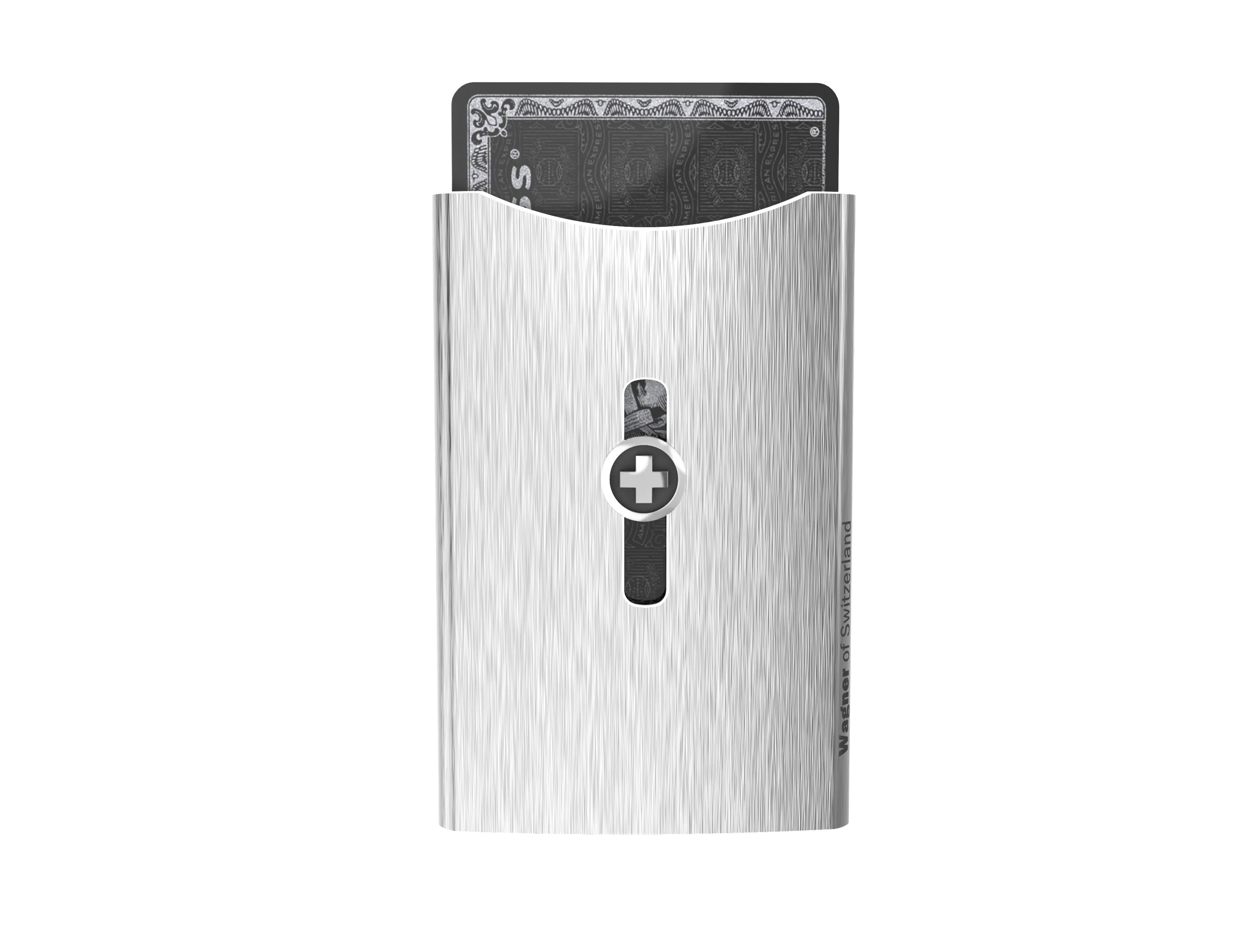 SWISS WALLET ICE, Cardholder Money-clip, brushed black