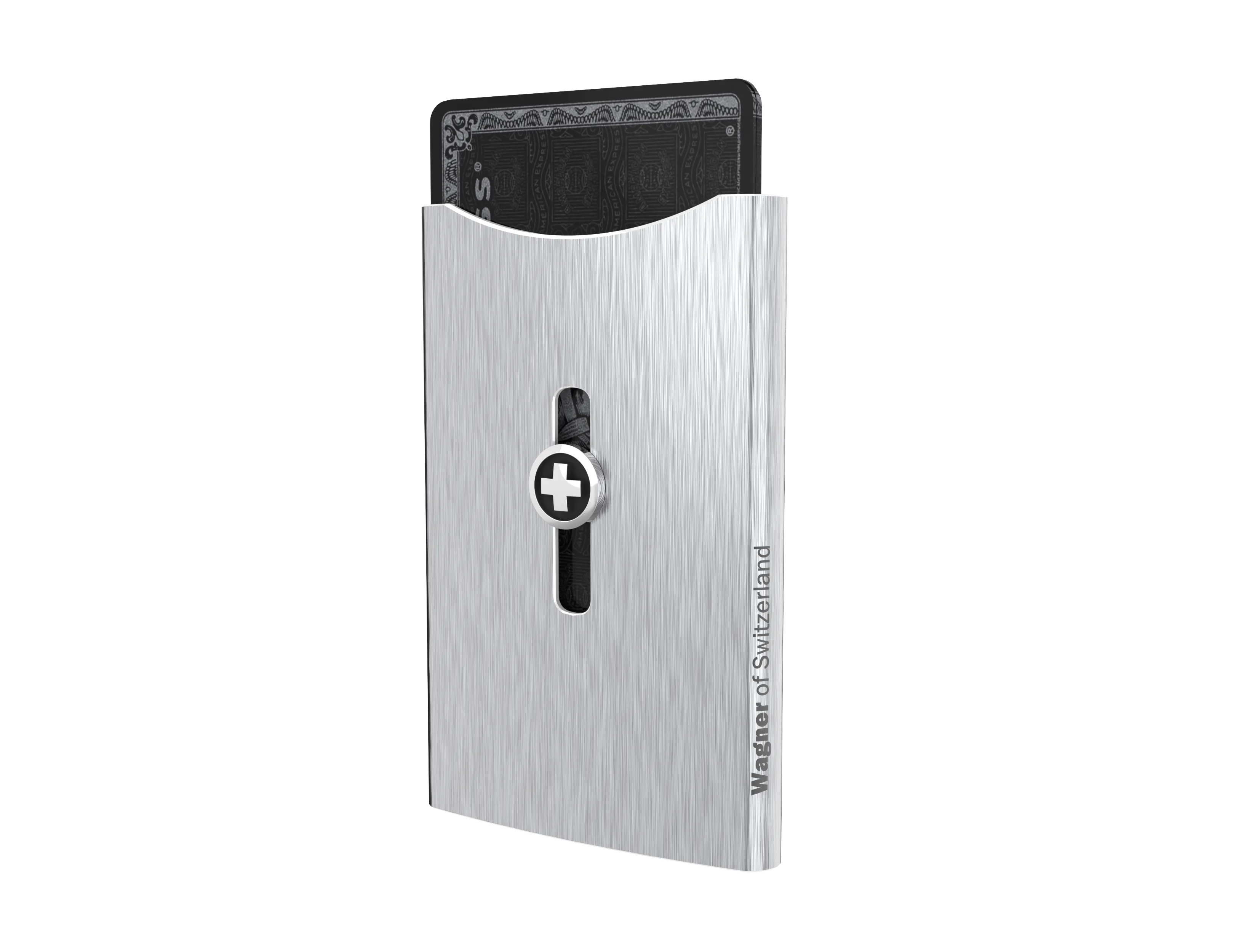 SWISS WALLET ICE, Cardholder Money-clip, brushed black