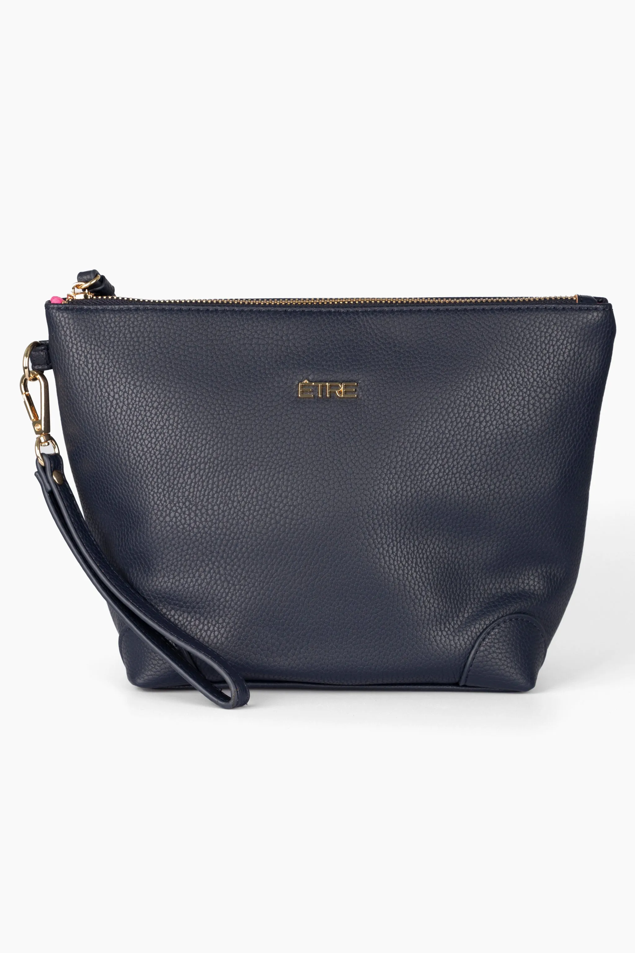 Sylvie Vanity Bag - Navy Blue, Pebbled Faux Leather