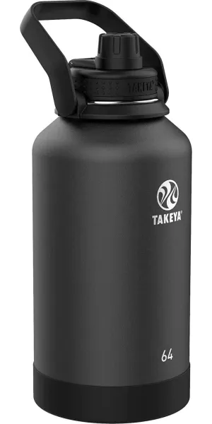 Takeya Wide Handle Spout Bottle, 64 Ounce, Onyx