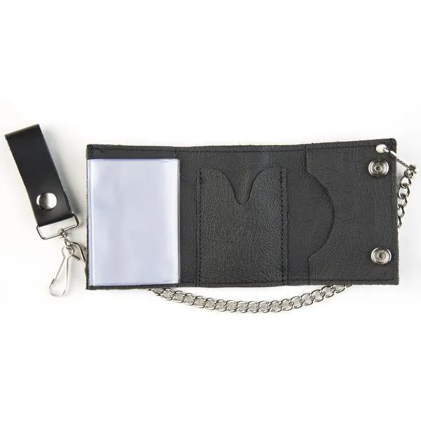 TC304-139 Tri-Fold Wallet w/ Chain- Smoking Man