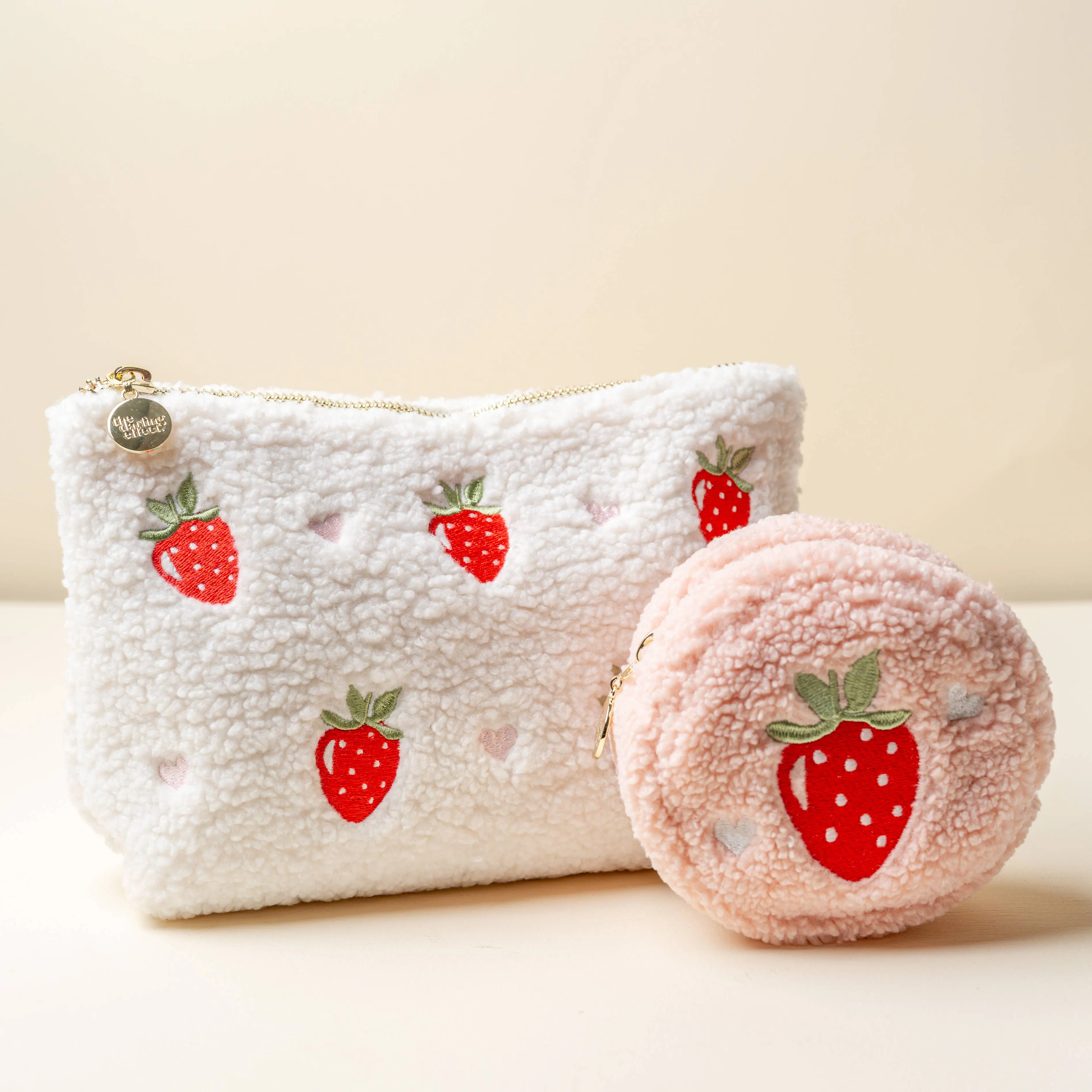 Teddy Pouch - Circle Strawberries