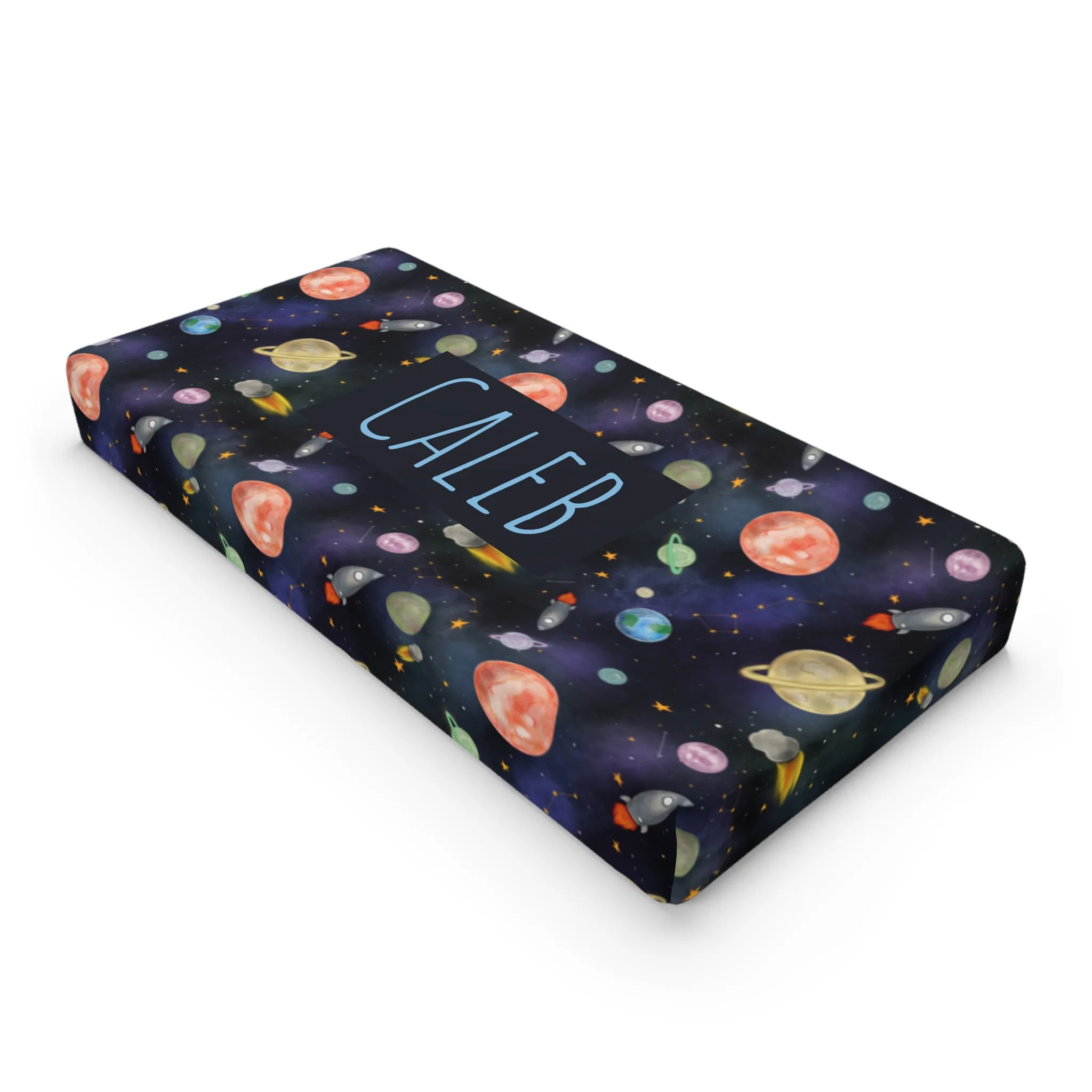 Teddy’s Space Adventure Changing Pad Cover (INCLUDE CUSTOM NAME & FONT OPTION IN NOTES AT CHECKOUT)