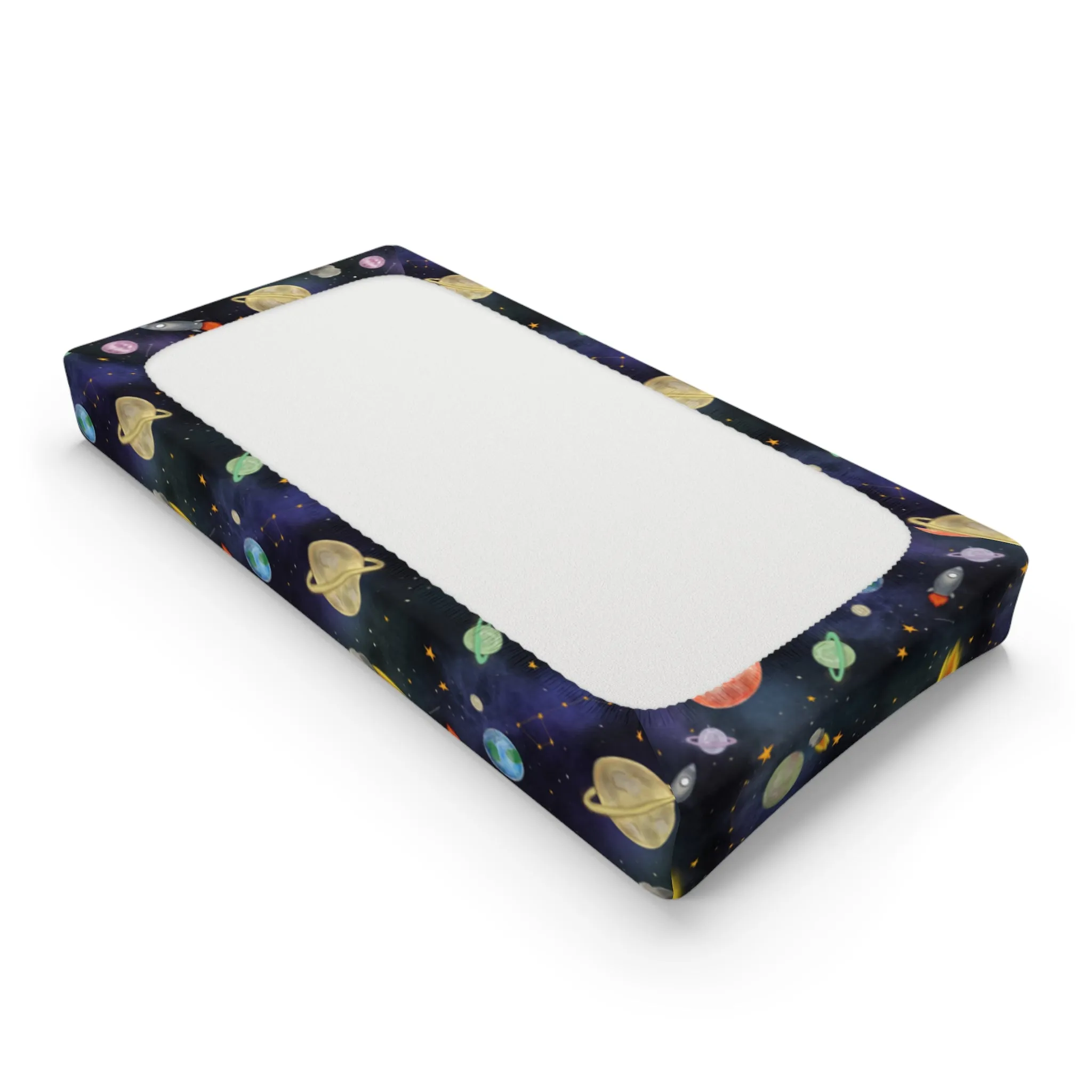 Teddy’s Space Adventure Changing Pad Cover (INCLUDE CUSTOM NAME & FONT OPTION IN NOTES AT CHECKOUT)