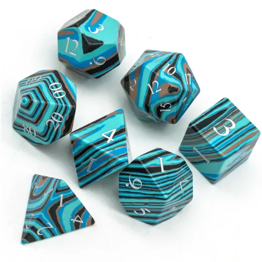 Textured Turquoise Blue & Brown - Engraved