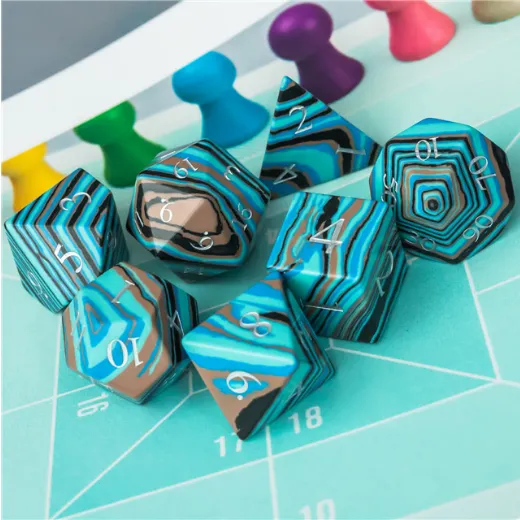 Textured Turquoise Blue & Brown - Engraved