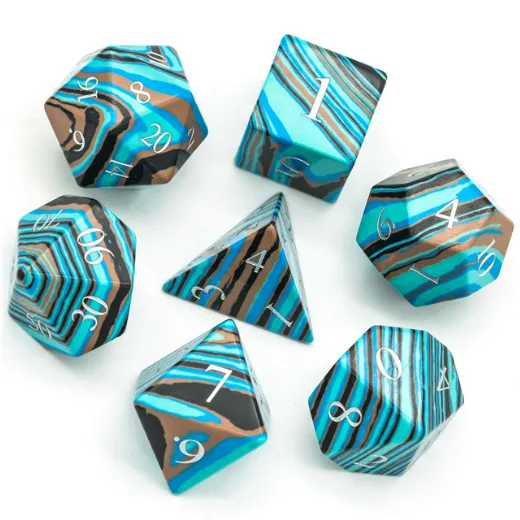 Textured Turquoise Blue & Brown - Engraved