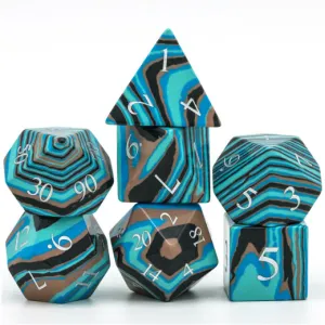 Textured Turquoise Blue & Brown - Engraved
