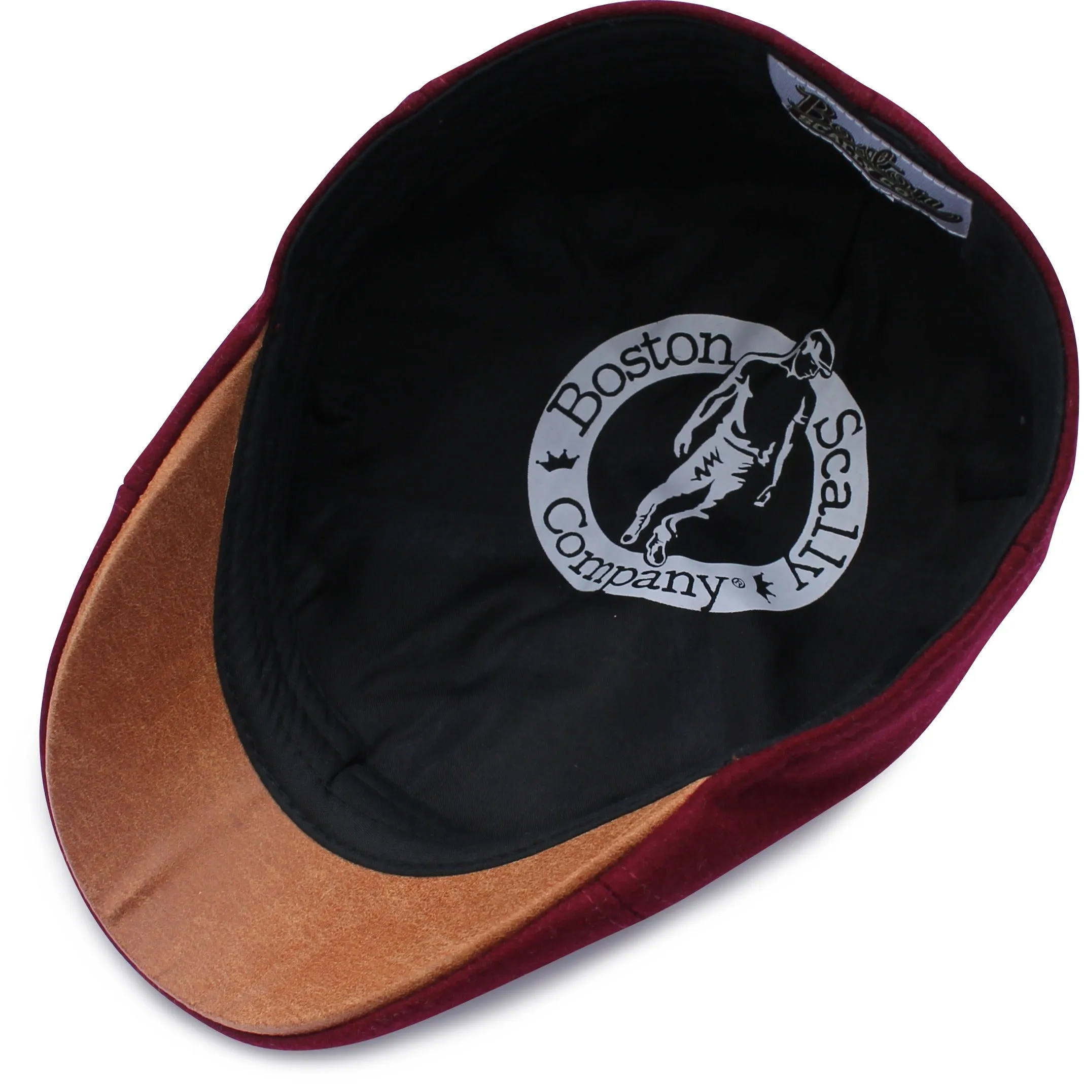 The Kenmore Boston Scally Cap - Crimson & Brown Brim
