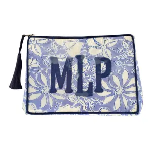 The OG India Bag - Periwinkle and Navy - Monogrammed