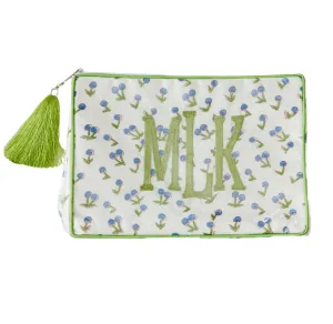 The OG India Bag - Periwinkle / Green - Monogrammed