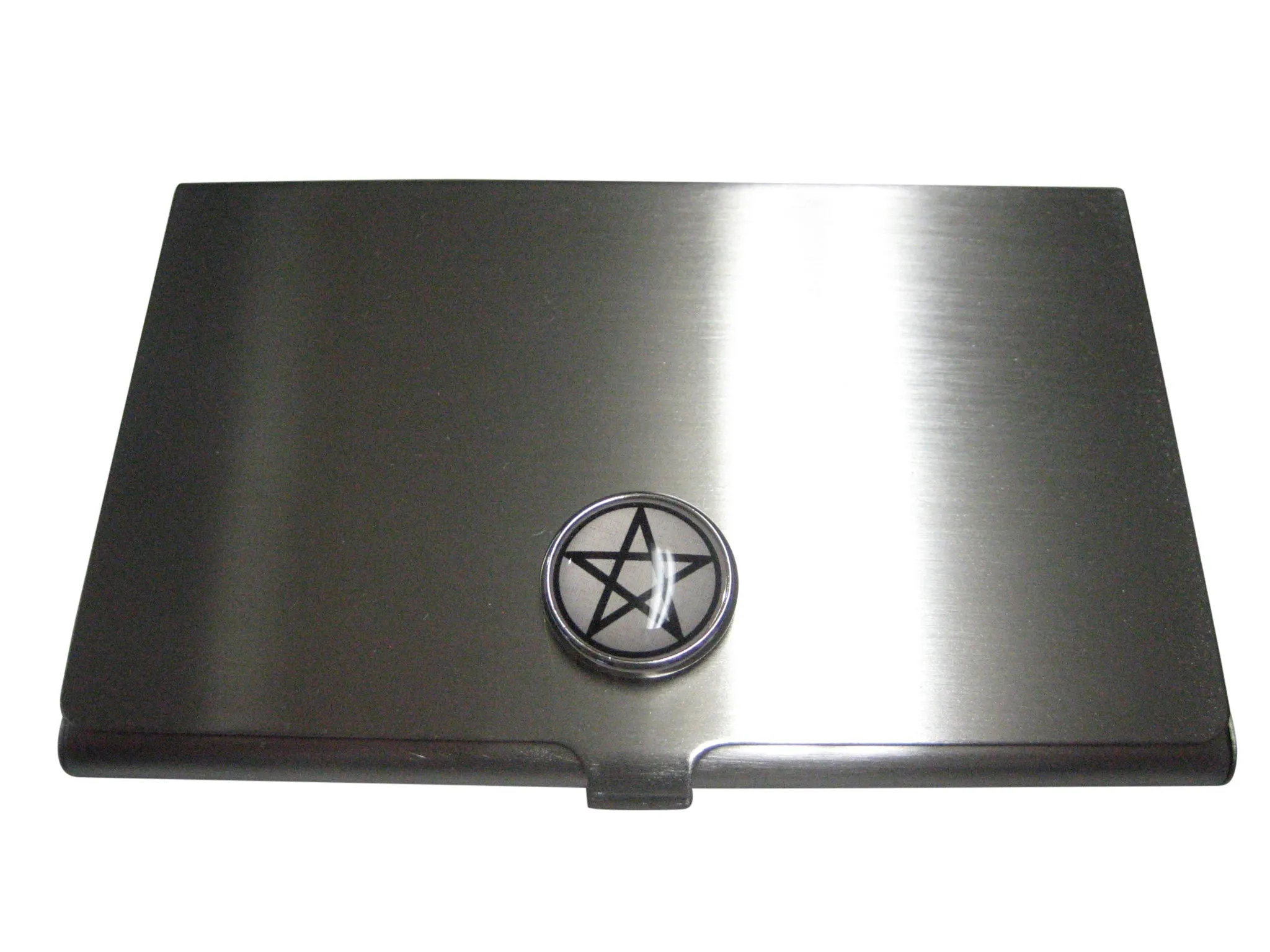 Thin Bordered Pentagram Star Business Card Holder