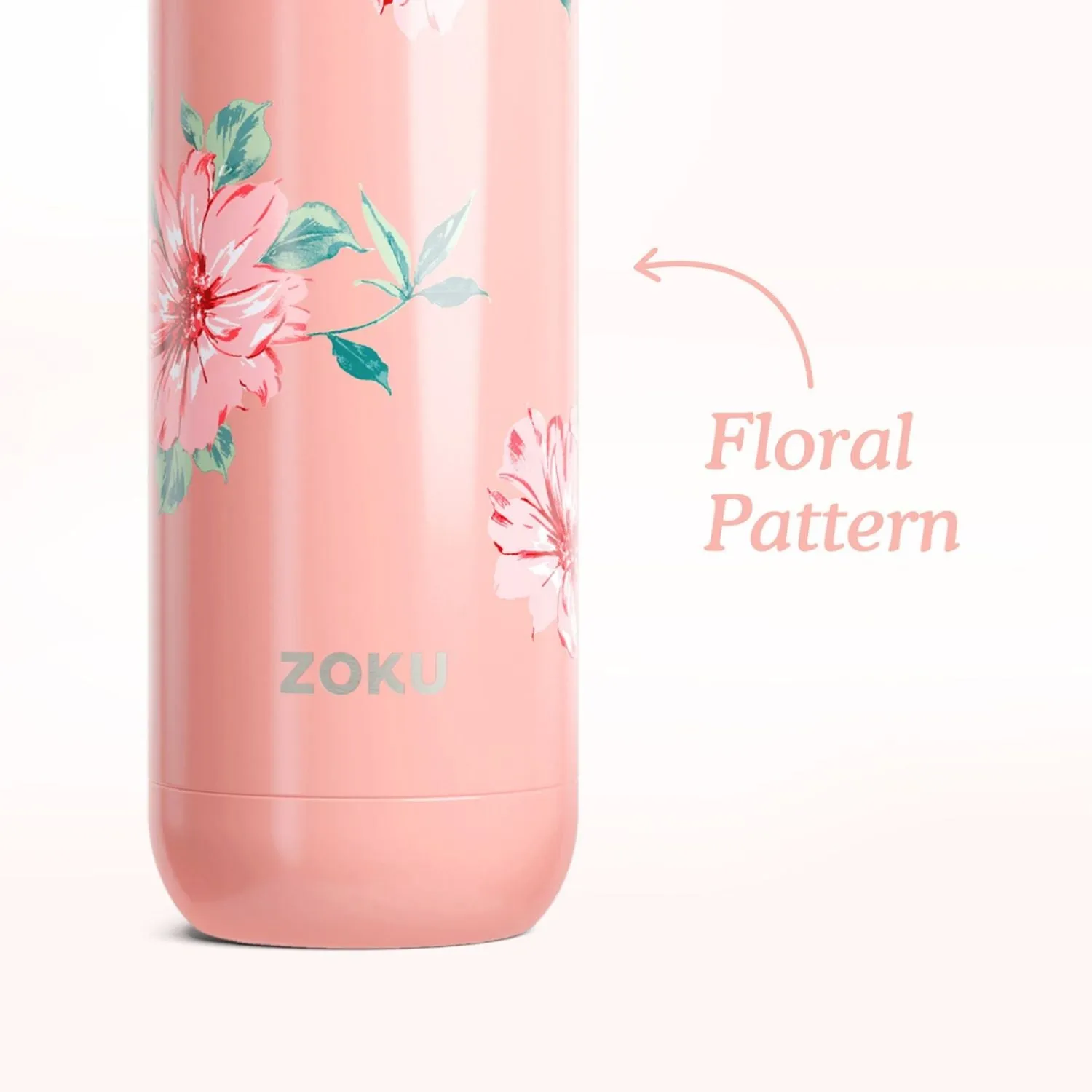 thinKitchen™ Zoku Stainless Steel Rose Petal Bottle, Pink, 750ml