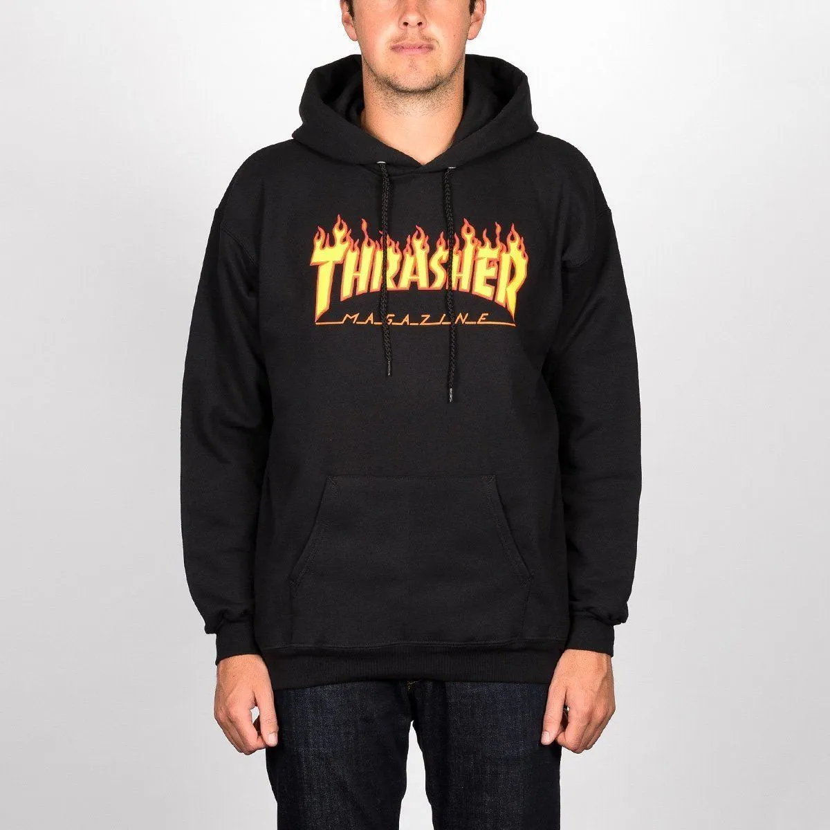 Thrasher Flame Logo Pullover Hoodie Black