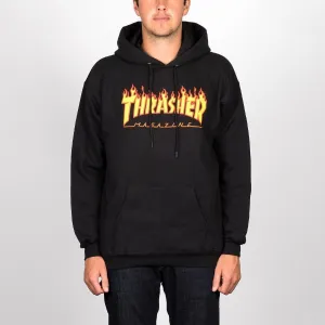 Thrasher Flame Logo Pullover Hoodie Black