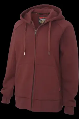 Tough Duck Women’s Fleece Zip Hoodie - Cranberry