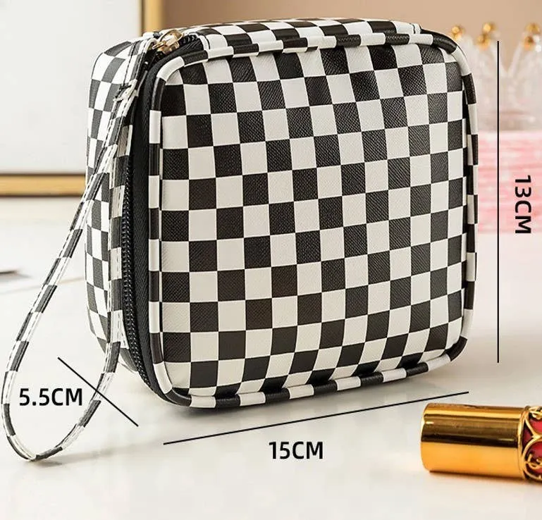Travel Checker Cosmetic Pouch