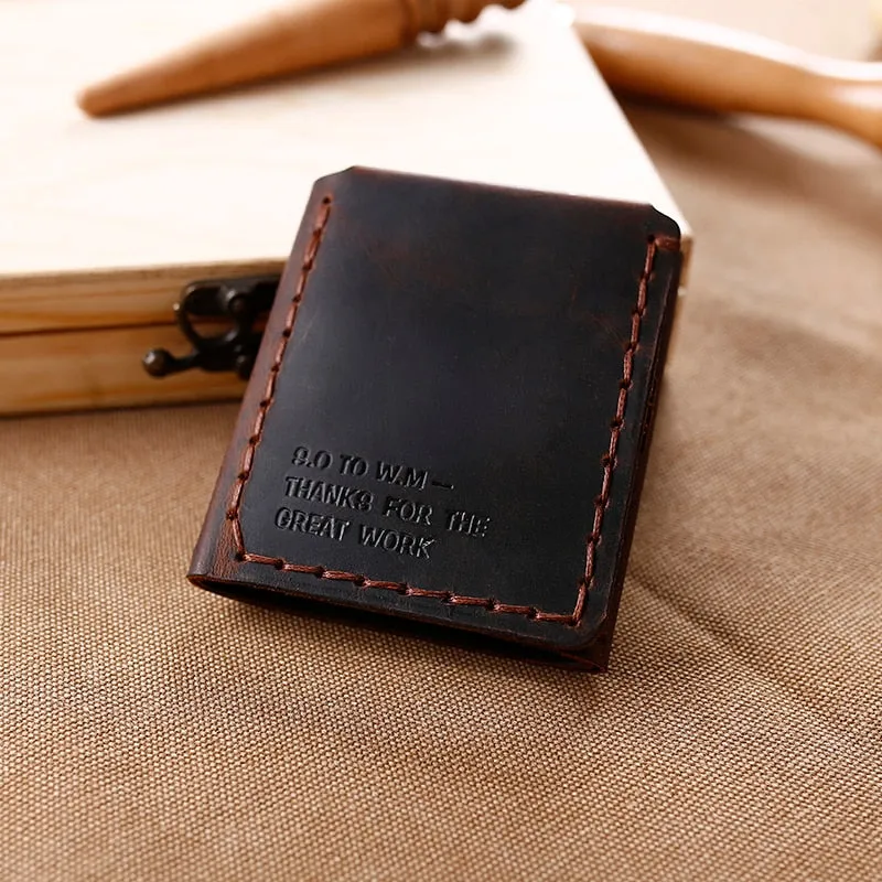 Tri-fold personalized retro wallet