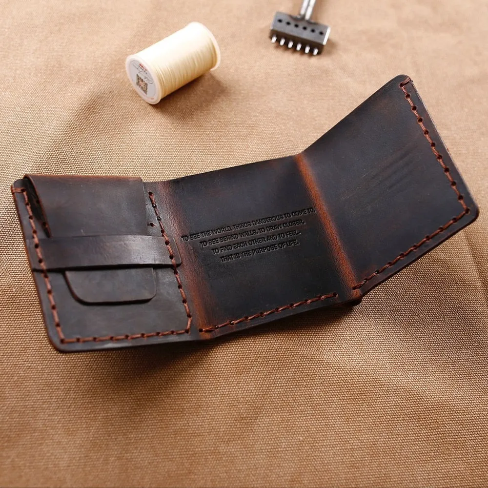 Tri-fold personalized retro wallet