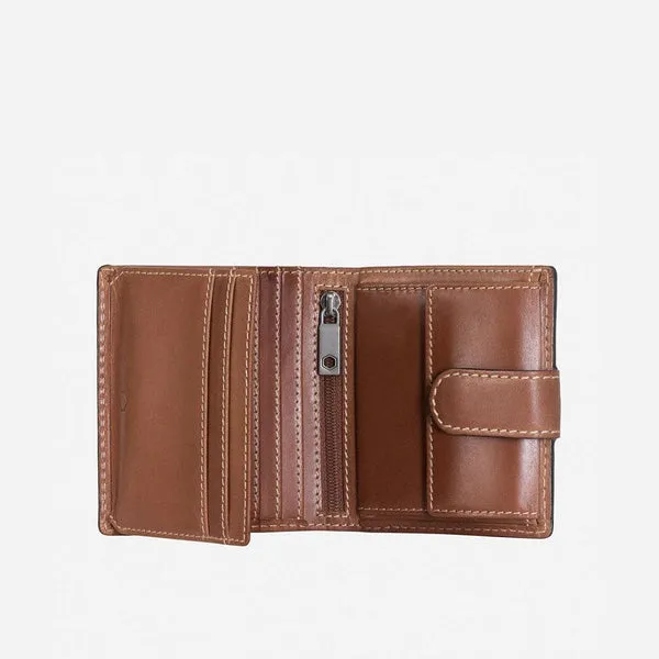 TRI FOLD WALLET WITH COIN AND TAB, CLAY