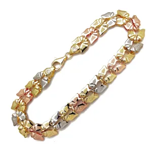 Tricolor Butterfly Fancy Bracelet (14K)