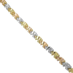 Tricolor Elephant Fancy Necklace (14K)
