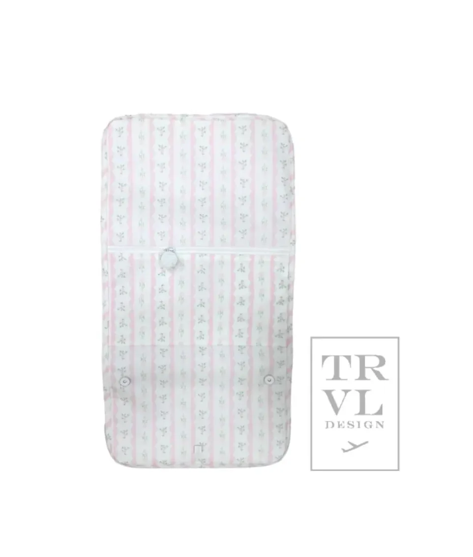 TRVL: Pink Ribbon Floral Changing Pad