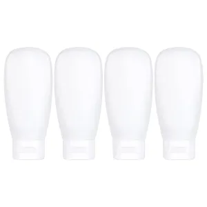 TSA Approved Travel Bottles Set for Toiletries Travel Size Containers Kit 4 Pack Portable Leak Proof Refillable Squeeze Cosmetic Airplane Essential Shampoo Hair Conditioner Body Lotion Bath Shower Gel