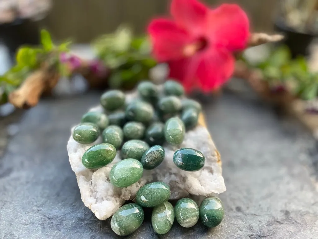 Tumbled Red and Green Strawberry Quartz