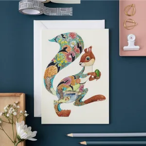 Turquoise Squirrel Note Card