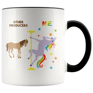 TV News Producer Gifts Pole Dancing Unicorn Mug Funny Coffee Cup 11oz