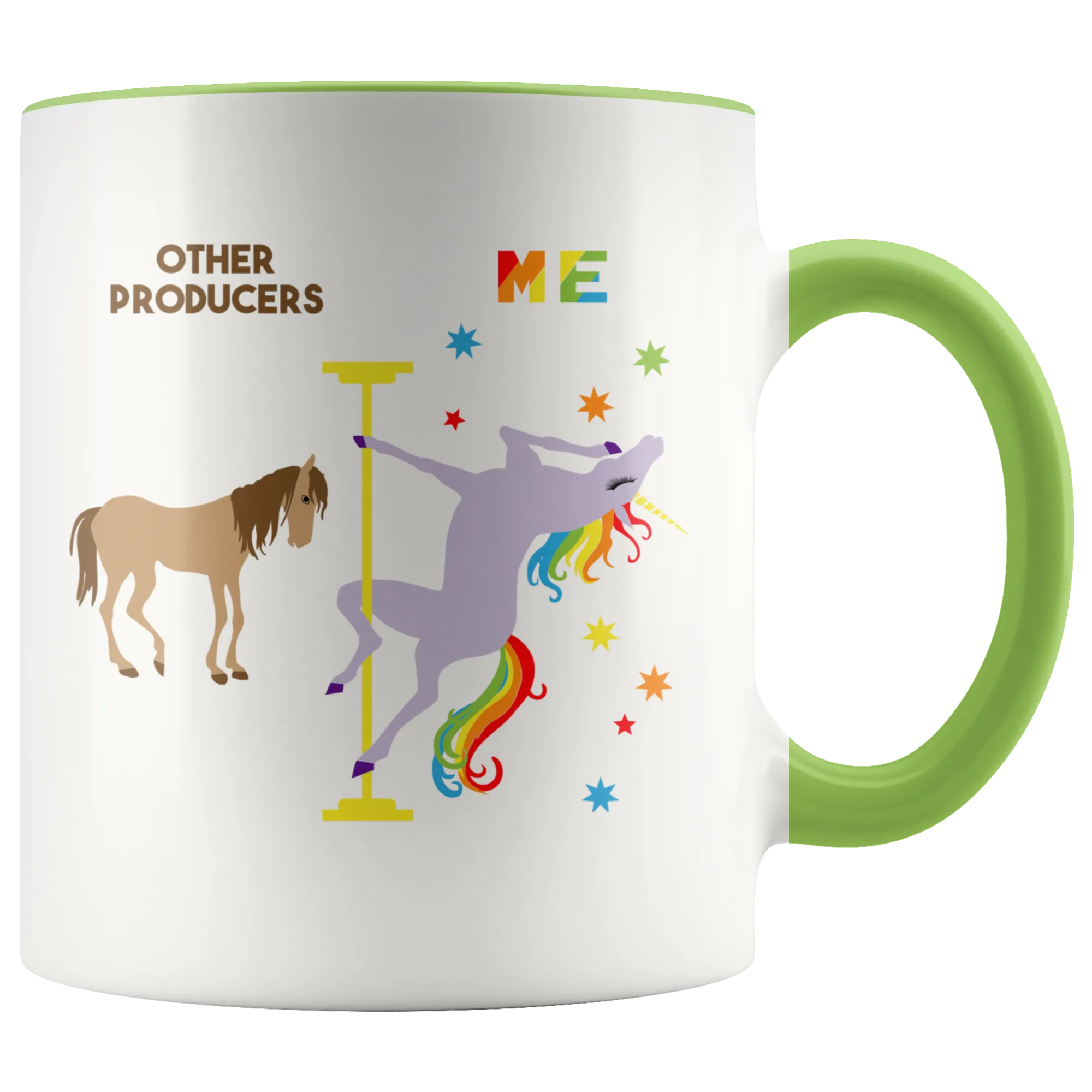TV News Producer Gifts Pole Dancing Unicorn Mug Funny Coffee Cup 11oz