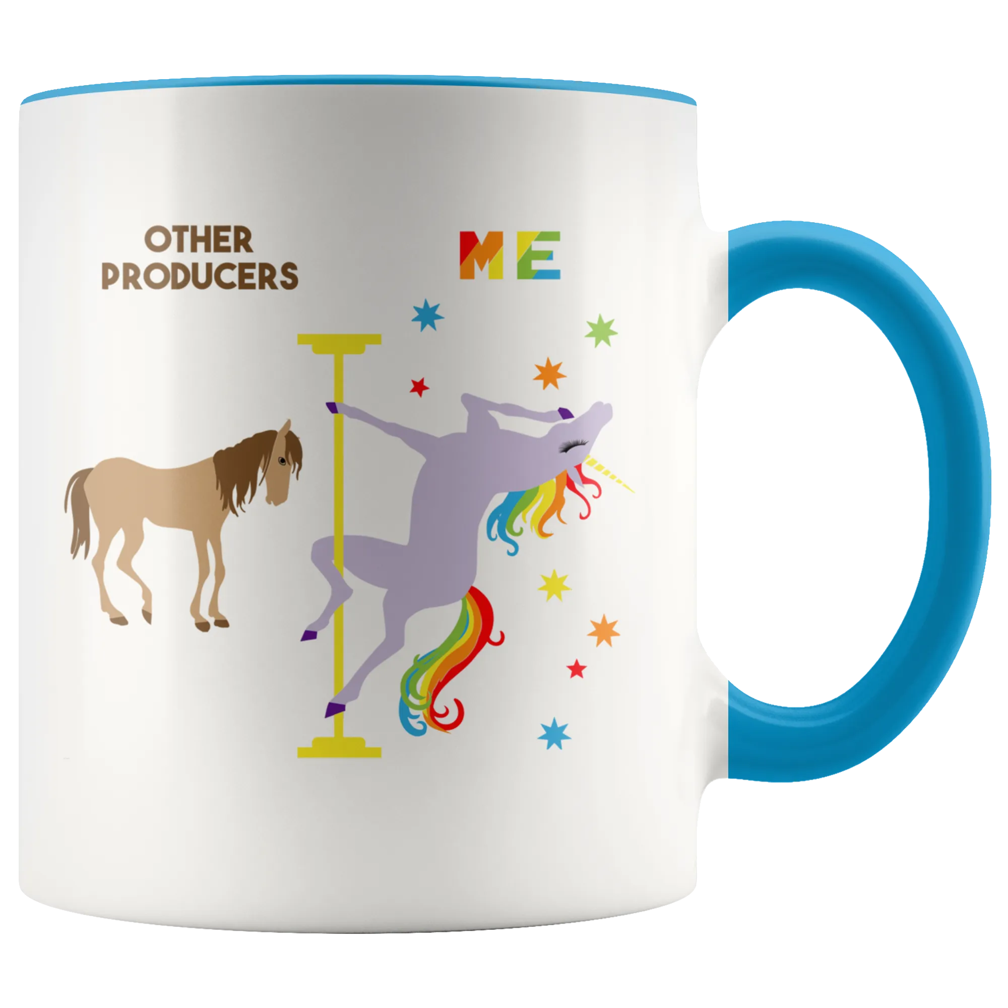 TV News Producer Gifts Pole Dancing Unicorn Mug Funny Coffee Cup 11oz