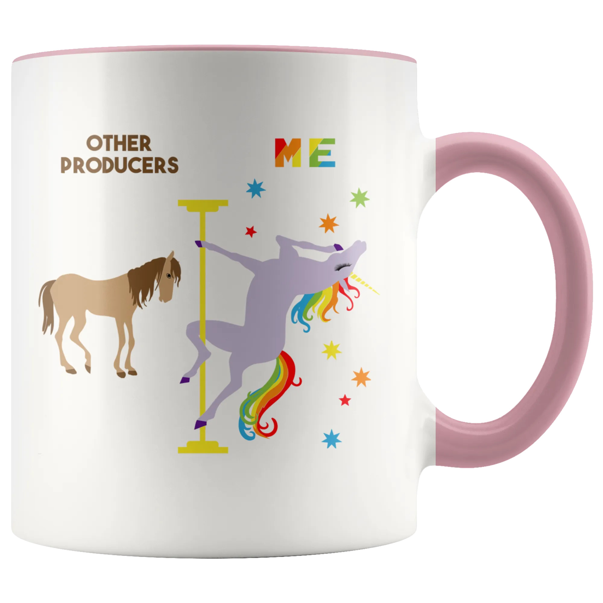 TV News Producer Gifts Pole Dancing Unicorn Mug Funny Coffee Cup 11oz