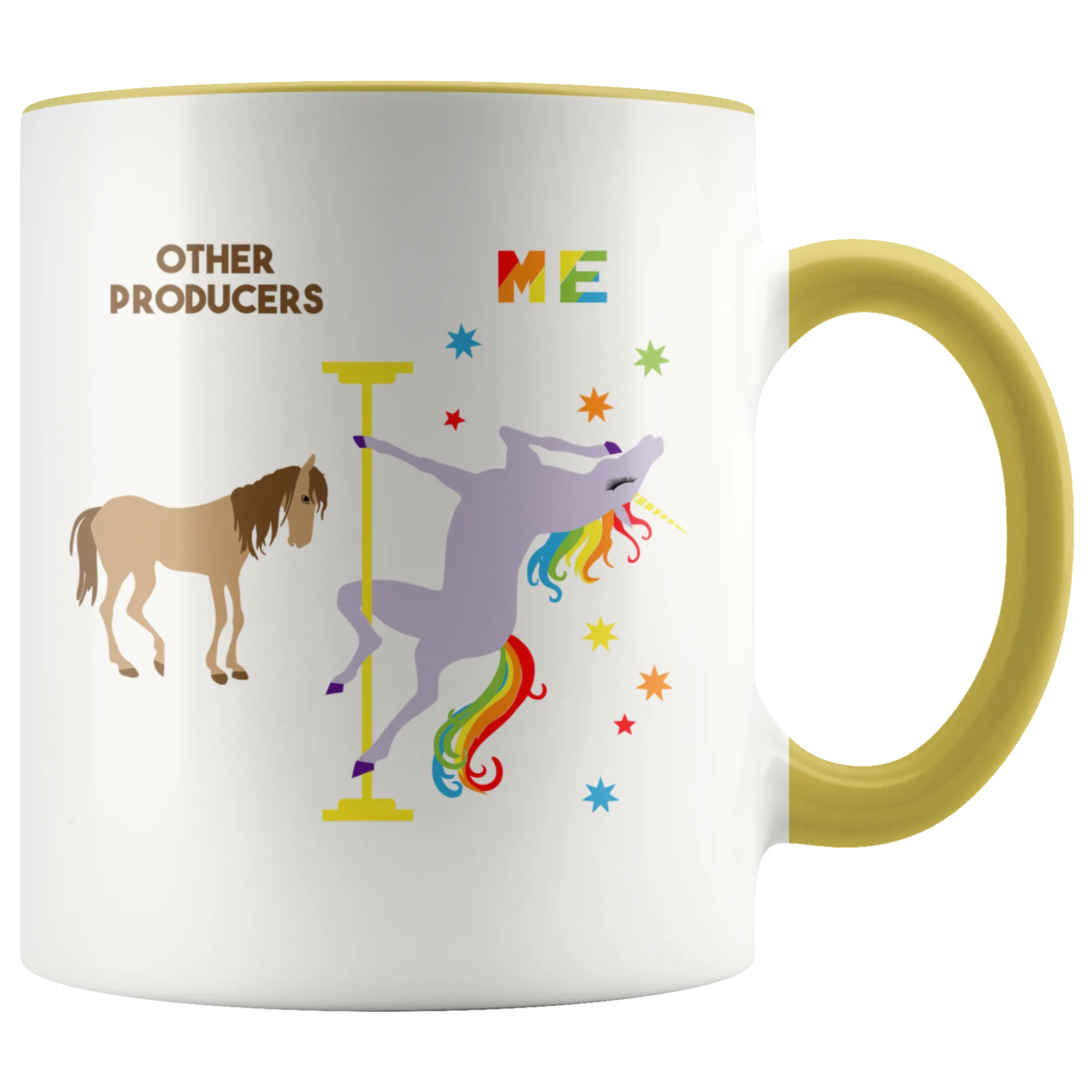 TV News Producer Gifts Pole Dancing Unicorn Mug Funny Coffee Cup 11oz