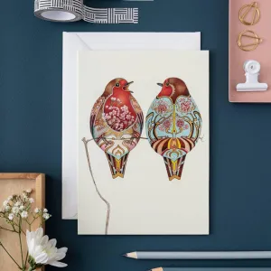 Two Robins Note Card
