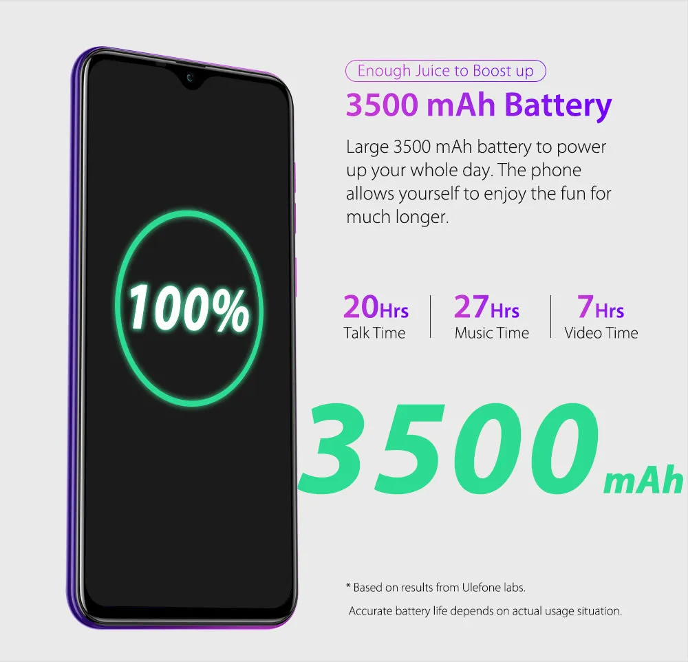 Ulefone Note 7 3G Phablet 6.1 Inch Android 8.1 (Go Edition) MT6580A Quad-core 1.3GHz 1GB RAM 16GB ROM Smartphone Black