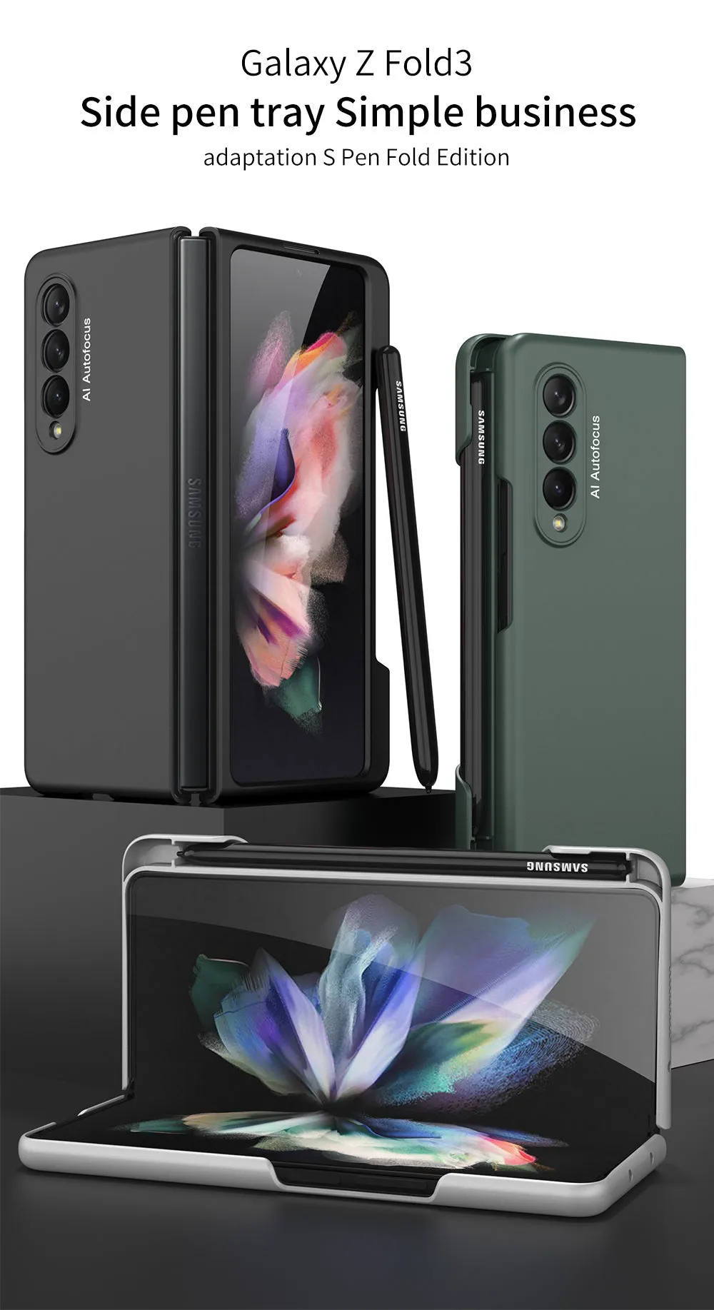 Ultra-Thin With Pen Slot and Capacitance Pen Case For Samsung Galaxy Z Fold 3 5G