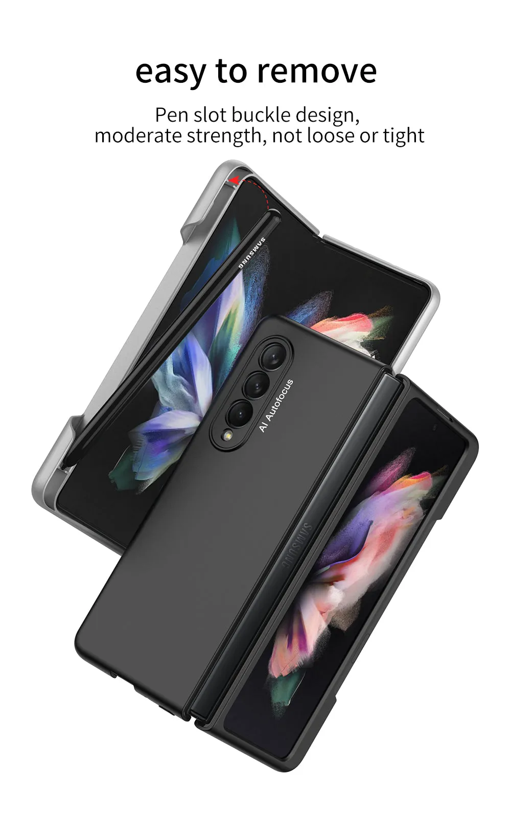 Ultra-Thin With Pen Slot and Capacitance Pen Case For Samsung Galaxy Z Fold 3 5G