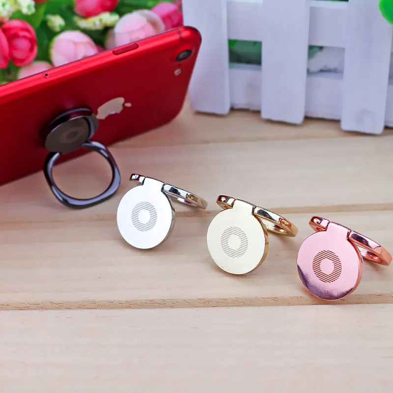 Universal Metal Bracket 360 Flexible Rotation Finger Ring Phone Stand Desktop Stand Rose gold