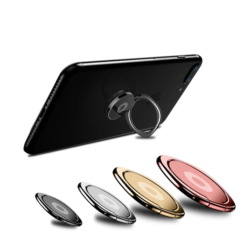 Universal Metal Bracket 360 Flexible Rotation Finger Ring Phone Stand Desktop Stand Rose gold