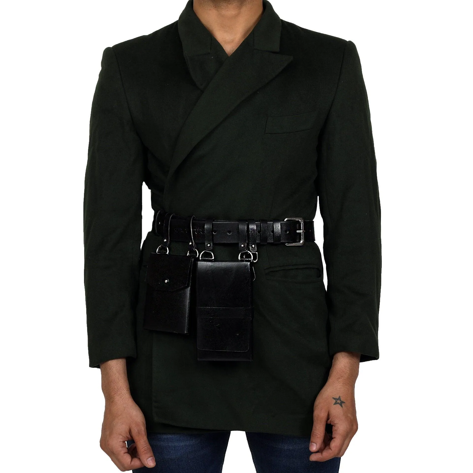 Utilitarian Leather Bag and Belt (Unisex)