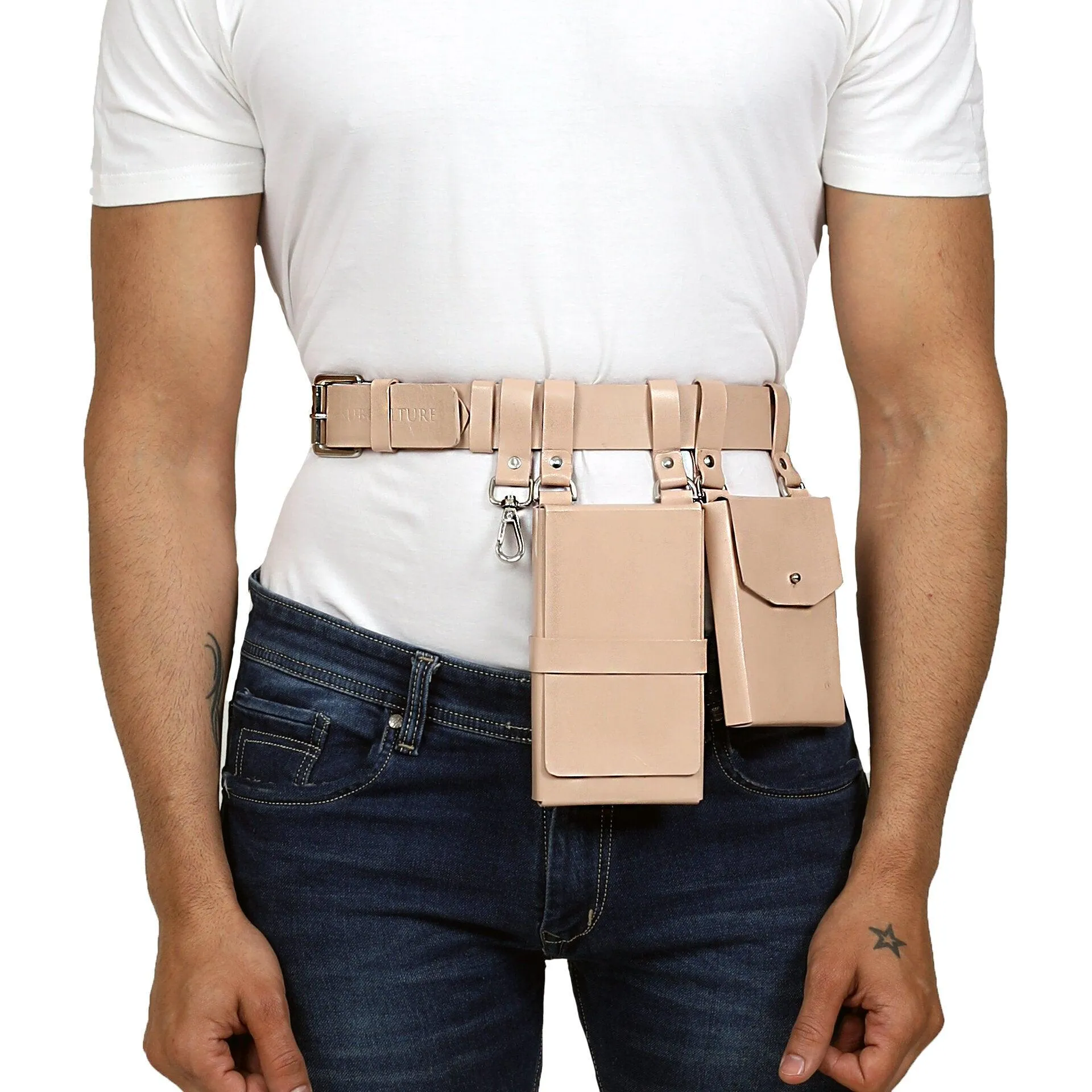 Utilitarian Leather Bag and Belt (Unisex)