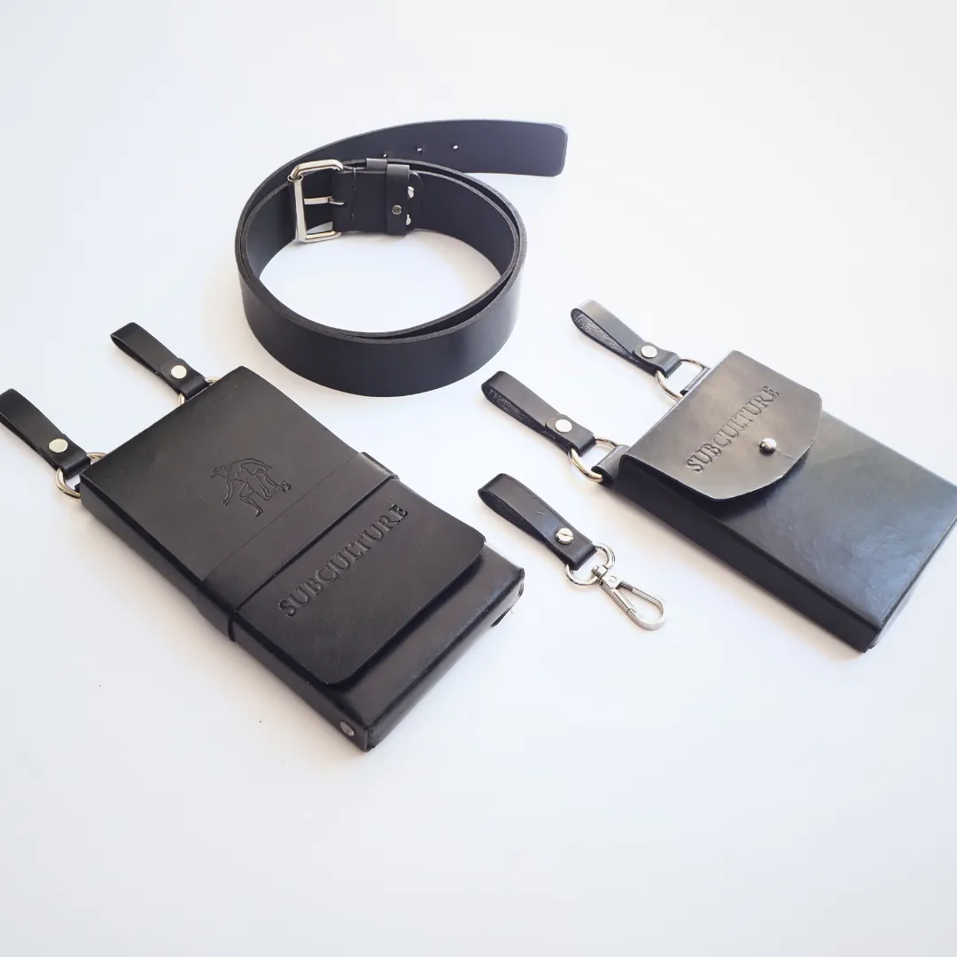 Utilitarian Leather Bag and Belt (Unisex)