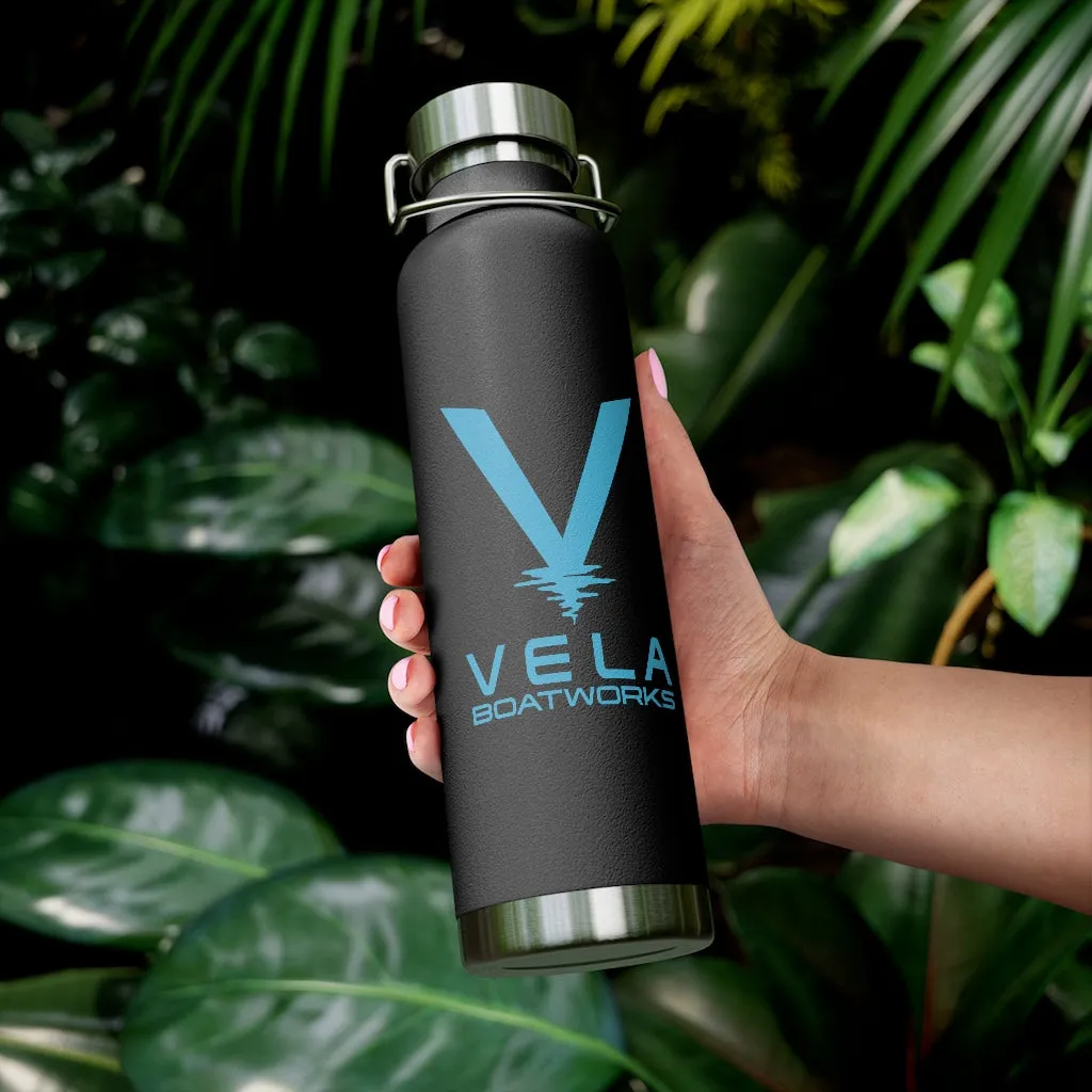 Vela Blue Logo 22oz Vacuum Insulated Bottle