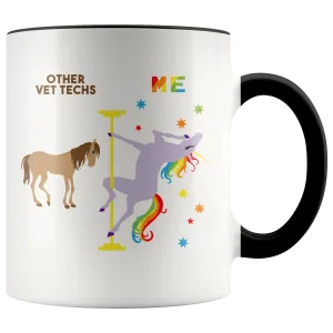 Veterinary Technician Gift for Vet Tech Mug Funny Veterinary Tech Retirement Gift Graduation Gift Idea Coffee Cup Pole Dancing Unicorn