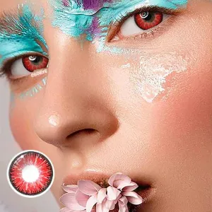 Vika Tricolor Red Colored Contact Lenses Yearly