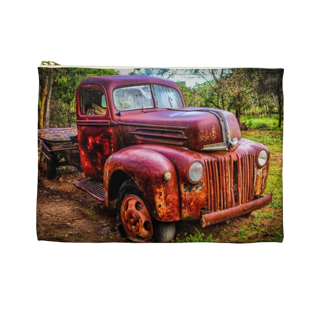 Vintage Rusty Truck Zippered Accessory Bag (FWS) Made in the USA